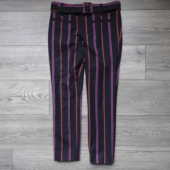 ANTHROPOLOGIE The Essential Slim Striped Business Trousers Black - Picture 3 of 10